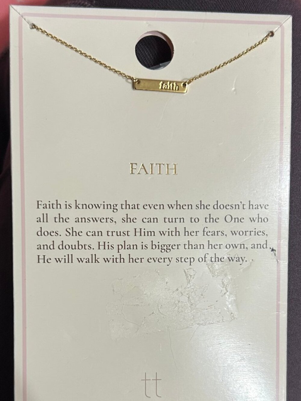 Tiny Tags NWT Faith Engraved Bar Pendant Necklace 14k Gold Plated Target